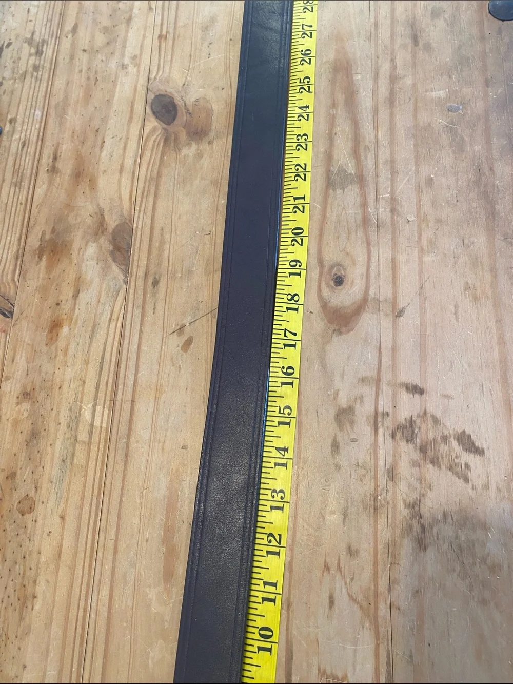 The Honest Company Dark Brown Triple-Prong Leather Belt with Brass Buckles